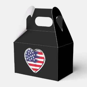 Hart Amerikaanse vlag 4 juli Patriottische Amerika Bedankdoosjes