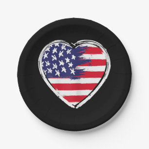 Hart Amerikaanse vlag 4 juli Patriottische Amerika Papieren Bordje