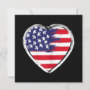 Hart Amerikaanse vlag 4 juli Patriottische Amerika Save The Date