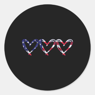 Hart Amerikaanse vlag Grappig 4 juli Onafhankelijk Ronde Sticker
