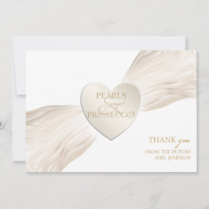 Hart Ampersand Parels & Prosecco Bruidsmeisjesfees Bedankkaart