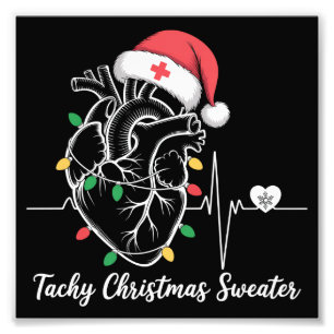 Hart Anatomie Kerst Verpleegster Cardiale Tachy Ke Foto Afdruk