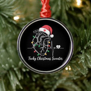 Hart Anatomie Kerst Verpleegster Cardiale Tachy Ke Metalen Ornament