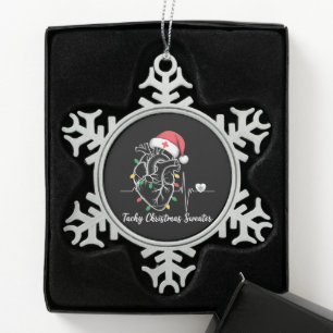 Hart Anatomie Kerst Verpleegster Cardiale Tachy Ke Tin Sneeuwvlok Ornament