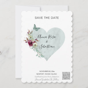 *~* Hart AR6 QR WEDDING Butterfly BEWAREN de DATUM Kaart