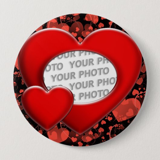 hart ART + foto Ronde Button 4,0 Cm (Voorkant)