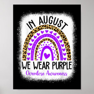 Hart Augustus We Draag Paarse Overdosis Awareness  Poster