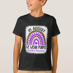 Hart Augustus We Draag Paarse Overdosis Awareness T-shirt