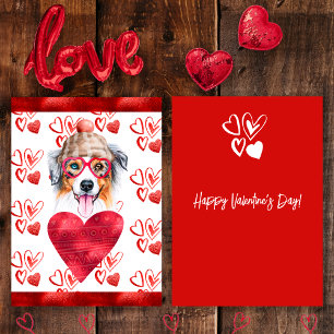 Hart Australische Herdershond Liefhebber Valentijn Feestdagenkaart