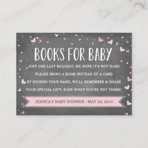 Hart Baby Book Request Chalkboard Baby shower Informatiekaartje