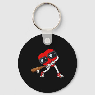 Hart Baseball Valentijnsdag Fun Boys Meisjes Kinde Sleutelhanger