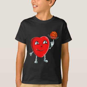 Hart Basketball Player Valentijnsdag Cute Sports T-shirt