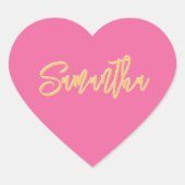 HART BAT MITZVAH modern roze gouden script Sticker (Voorkant)