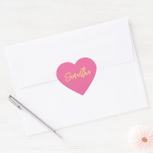 HART BAT MITZVAH modern roze gouden script Sticker (Envelop)