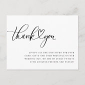 Hart bedankpas, bruiloft bedankpas briefkaart (Voorkant)