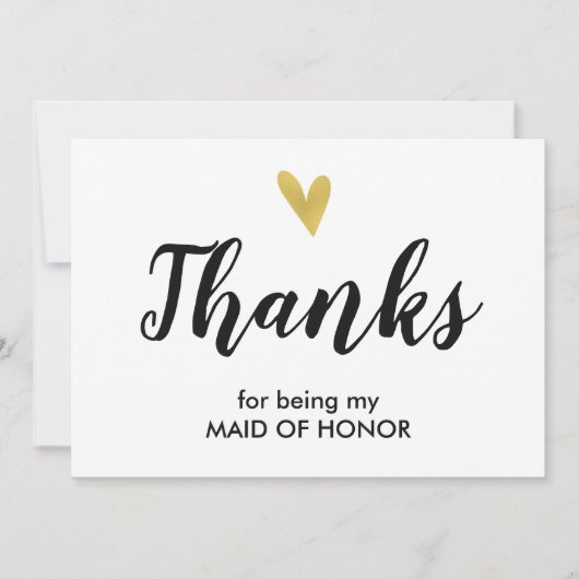 Hart | Bedankt dat je mijn Maid of Honor Kaart ben (Voorkant)