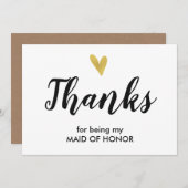 Hart | Bedankt dat je mijn Maid of Honor Kaart ben (Voorkant / Achterkant)