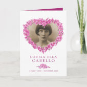 Hart begrafenisprogramma roze vergeet-me-nots programma (Voorkant)