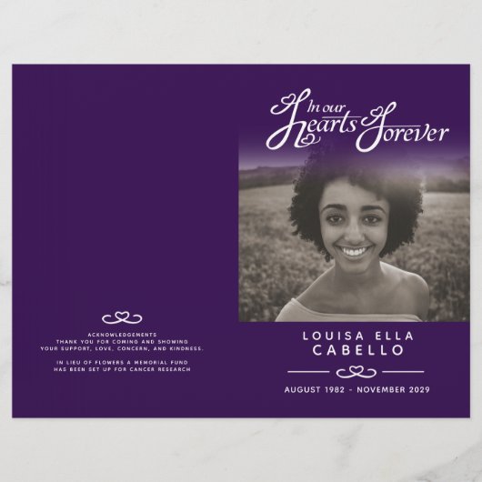 Hart begrafenisprogramma voor altijd. (Voorkant)