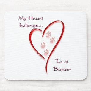 Hart Behoort tot Boxer, Liefde Boxers, Boxer liefd Muismat