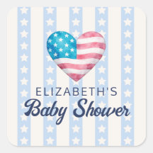 Hart & Blauwe Strepen Jongens Baby Shower