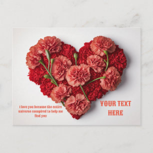 Hart bloeiende bloem cadeau feestdagenkaart
