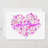 Hart bloem Boeket kunst bruids Brunch Kaart (Voorkant)