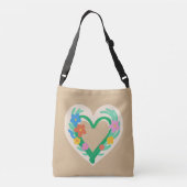 Hart Bloemen Canvas tas (Achterkant)