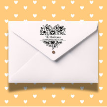 Hart bloemen Split Monogram Thema