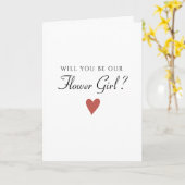 Hart Bloemenmeisje, bruiloft Kaart (Gele Bloem)