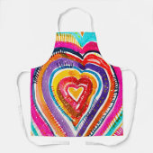 Hart boho waterverf kunst schort (Voorkant)