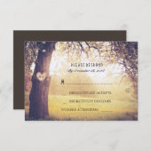 Hart Boom Bruiloft RSVP Kaart (Voorkant / Achterkant)