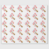 Hart boom valentijnen waterverf kunst cadeaupapier (Vlak)