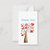 Hart boom valentijnen waterverf kunst notitiekaartje (Voorkant)