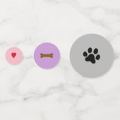 Hart, Bot en Zwarte Poot Print Confetti (Voorkanten)