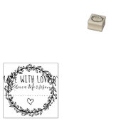 Hart & Botanische krans | Op maat gemaakt met lief Rubberstempel (Gestempeld)