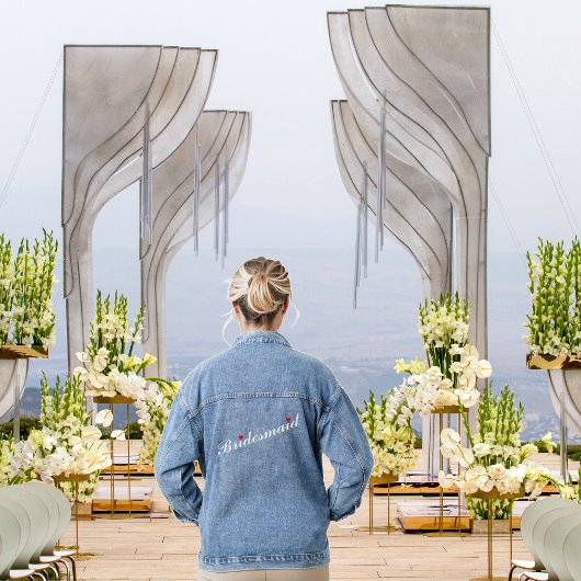 Hart bruidsmeisje bruiloft bruids vrijgezellenfees denim jacket