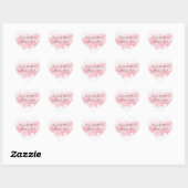HART BRUILOFT SEAL stijlvolle waterverf blush roze Sticker (Vel)
