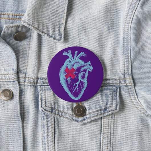 Hart Button Blauw/Paarse (In situ)