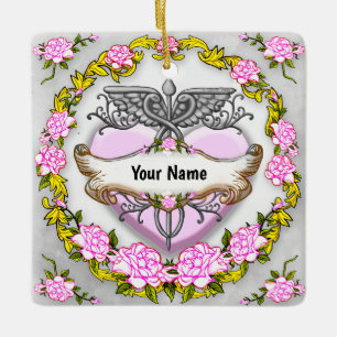 Hart Caduceus Keramisch Ornament
