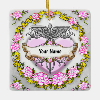 Hart Caduceus Keramisch Ornament