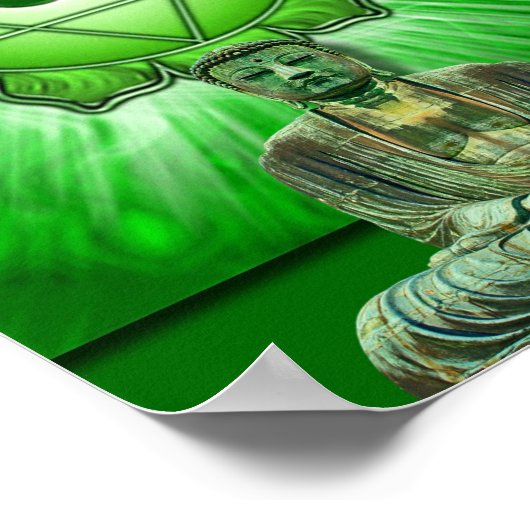 Hart chakra en Buddha Poster (Hoek)