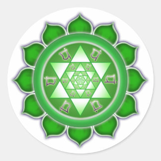 Hart Chakra - Fractal Bloom Ronde Sticker