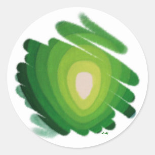 Hart Chakra Groene Energie Spiralen Ronde Sticker