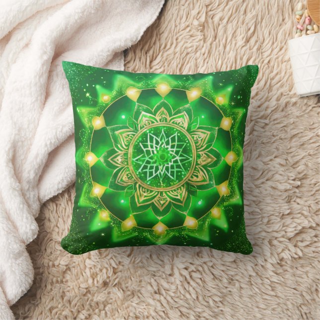 Hart Chakra Groene Mandala Kussen (Deken)