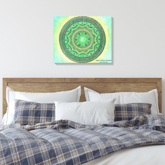 Hart Chakra Mandala Canvas Kunst (Insitu (Slaapkamer))