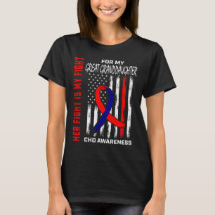 Hart Chd Bewustzijn Grote Kleindochter USA Vlag T-shirt
