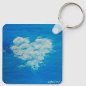 Hart Cloud Metal Circle Sleutelhanger, 2" Sleutelhanger (Achterkant)