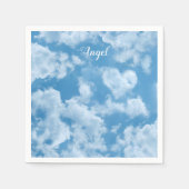 Hart Cloud Sky Leuk Leuk Leuk Modern Blauw Custom  Servet (Voorkant)