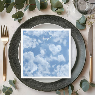 Hart Cloud Sky Leuk Leuk Leuk Modern Blauw Custom Servet